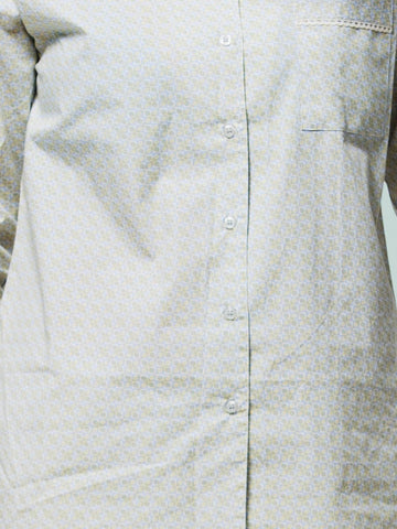 Tiny Green Prints Long Sleeves Pyjama Set