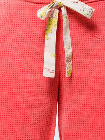 White on Pink Pyjama Pants