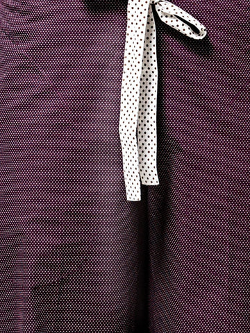White Polka on Aubergine Pyjama Pants